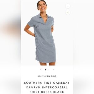SOUTHERN TIDE GAMEDAY KAMRYN INTERCOASTAL SHIRT DRESS. PERFORMANCE. SIZE LARGE.